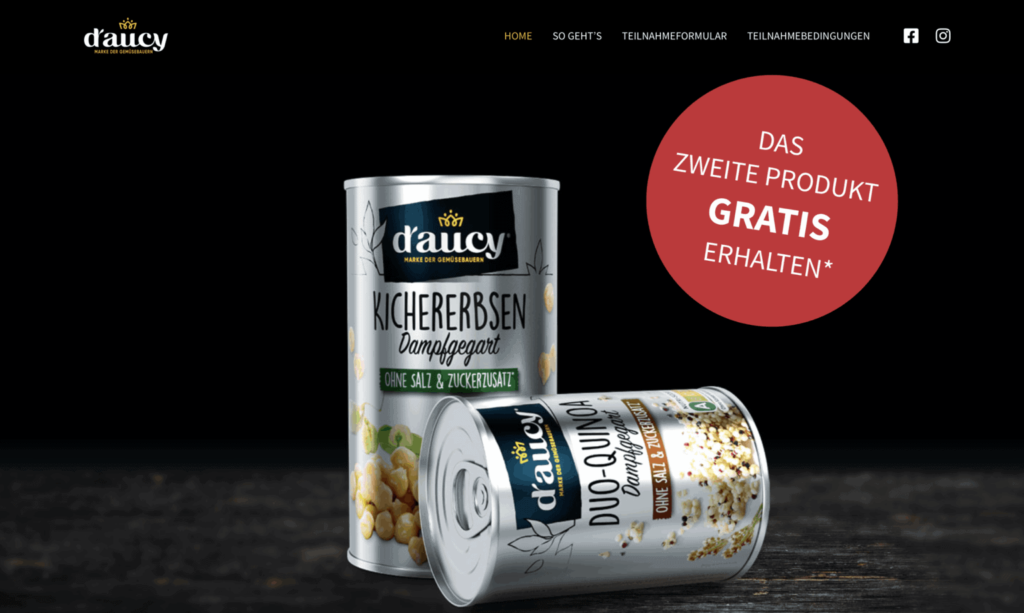 d`aucy Cashback-Aktion „2 für 1“ Jetzt gratis testen